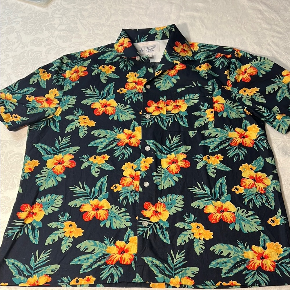 Original Penguin Yellow and Green Casual Button Down Shirt